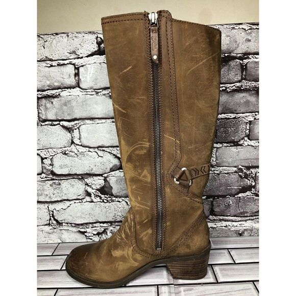 Teva Brown Leather Foxy Side Zip Tall Riding Boots Women Sz 5.5US/36.5EU 1013675 - Picture 2 of 16